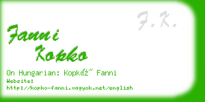 fanni kopko business card